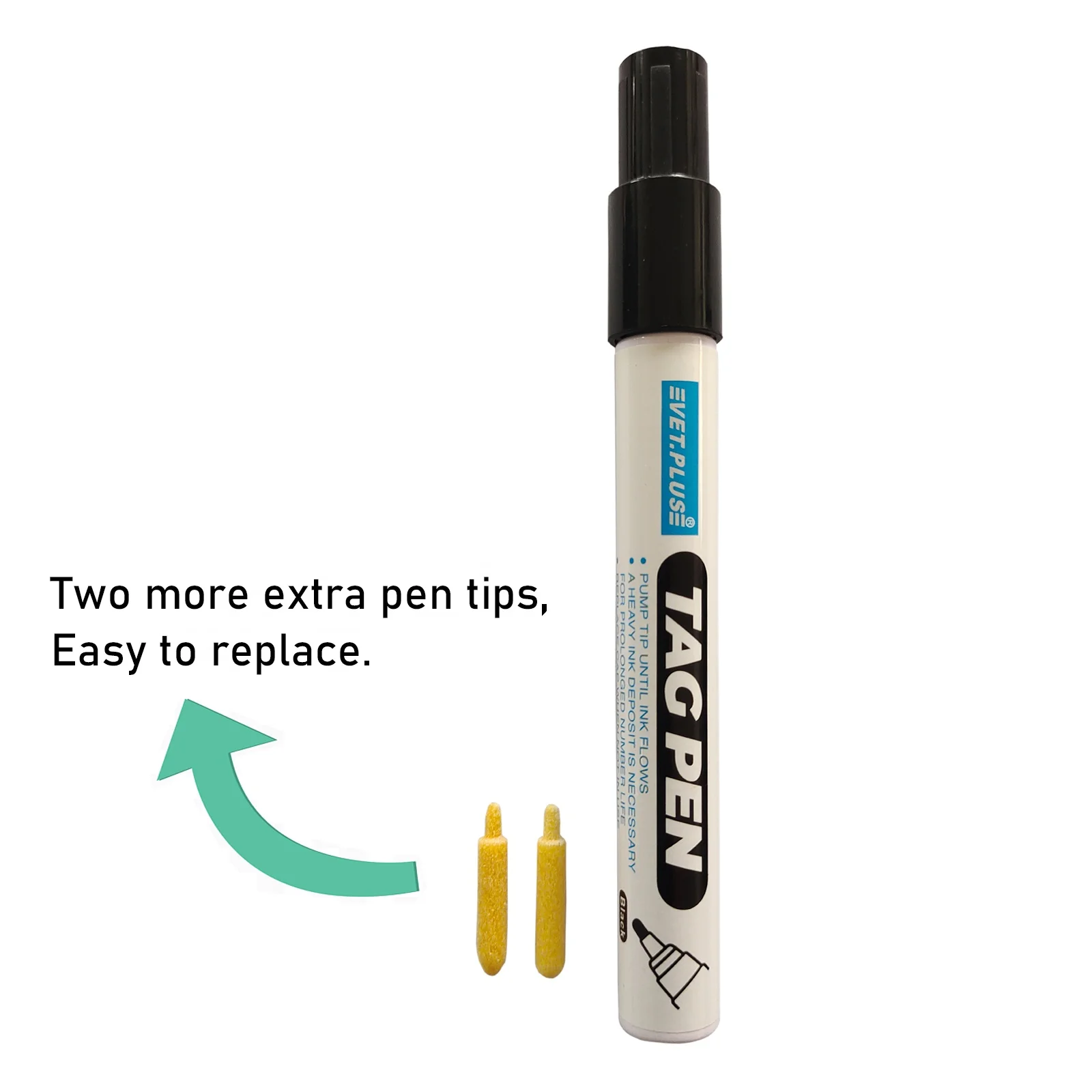 قلم علامة أذن مقاوم للماء ، اختراق قوي ، حبر أسود ، علامات دائمة محمولة للأغنام والخنازير والأبقار