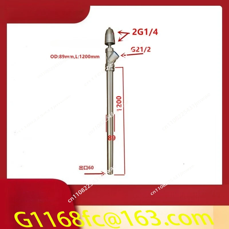 Extended Rod 500mm Liquid Filling Valve Feeding Valve 4 Points Stainless Steel Pneumatic Filling Head Discharging Nozzle Valve