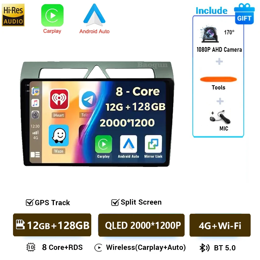 Auto radio voor Kia Picanto 2007 - 2010 Android 16 All-in-one Carplay Auto multimediaspeler autoradio GPS navigatie