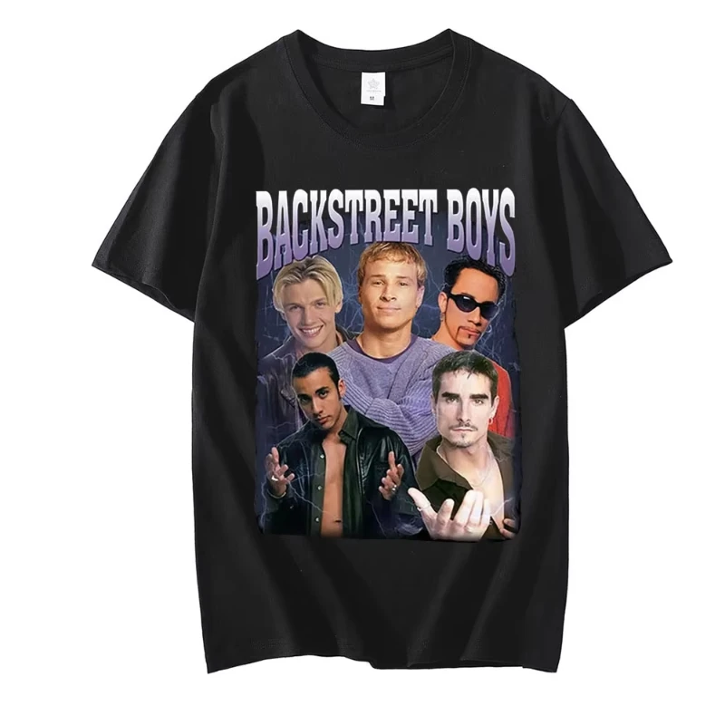 Camiseta Unissex Backstreet Boys Vintage Anos 90 - Camiseta Retrô de Homenagem para Fãs de Boy Band, Masculina e Feminina, Engraçada, Hip Hop, Streetw