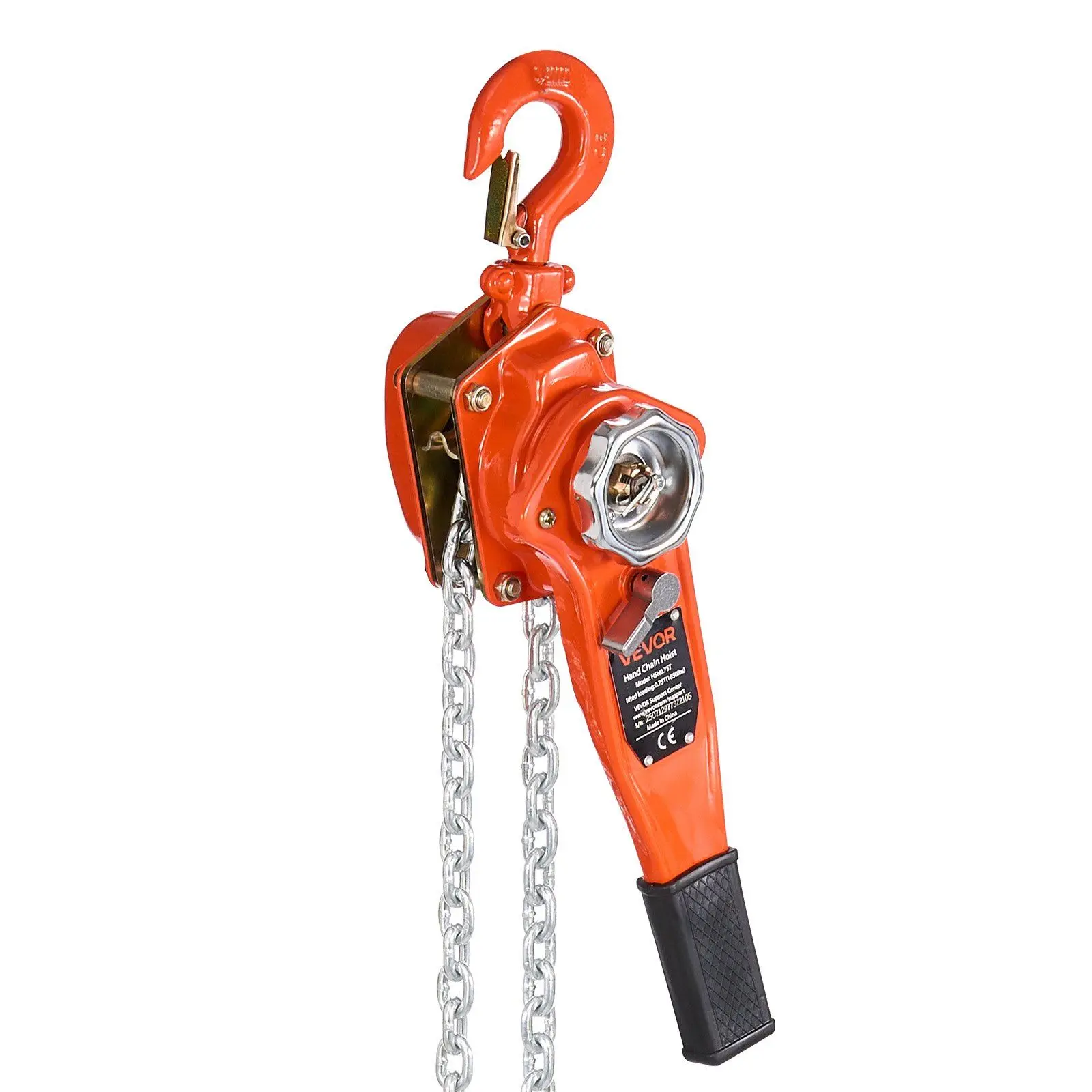 Manual Chain Hoist 3/4 Ton 20FT G80 Alloy Chain with 360° Rotating Hooks Lever Chain Hoist with Dual Pawl Mechanical Brake