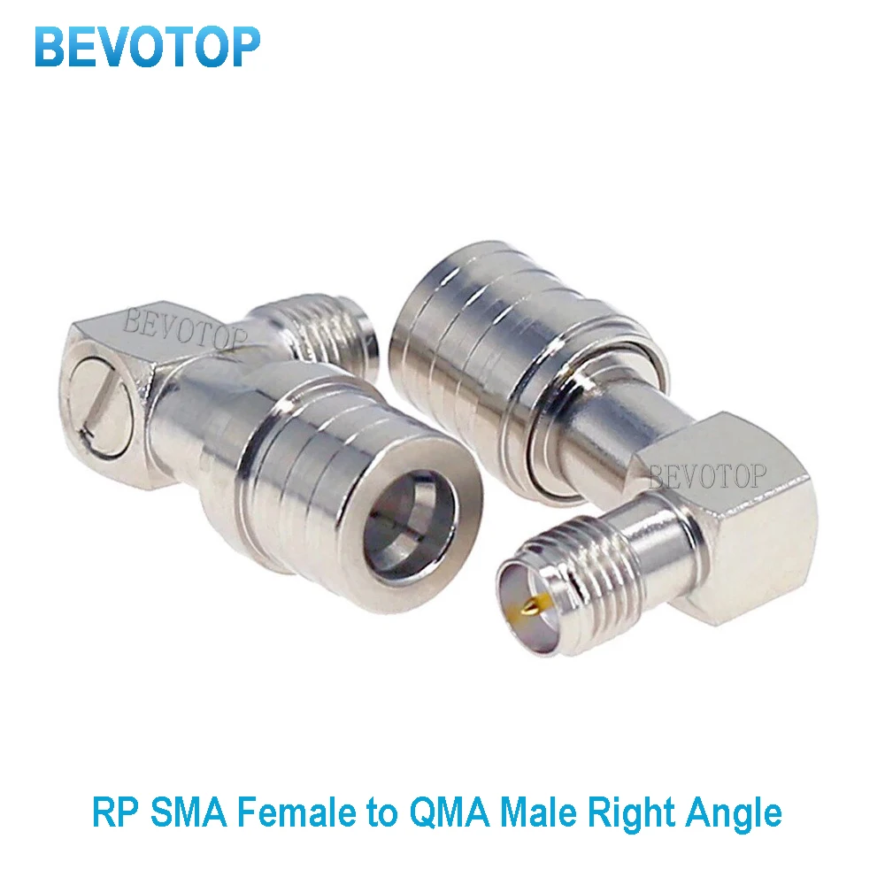 

10PCS/lot RP-SMA Female to QMA Male Right Angle Connector for WiFi Antenna Radio Antenna RP-SMA to QMA 90° RF Coaxial Adapter