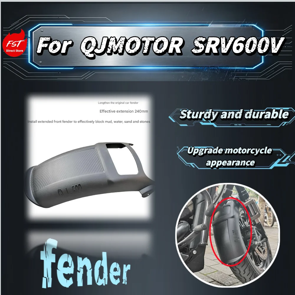 Für QJMOTOR SRV600 Verlängerter Vorderer Kotflügel Schmutzfänger Spritzschutz Wasserabweiser Modifiziertes Zubehör