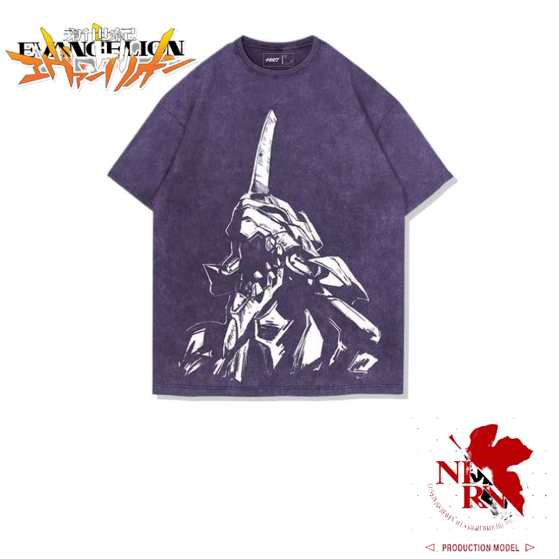 

Футболка EVA Ikari Shinji с коротким рукавом, в стиле японского аниме, летняя, из выстиранного хлопка, ретро, винтажная, подарок