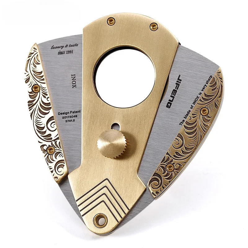 

Monsoon Tool Fan Scissors Stainless Steel Gift Portable Portable Tangcao Pure Copper Cigar Cutter Tapper