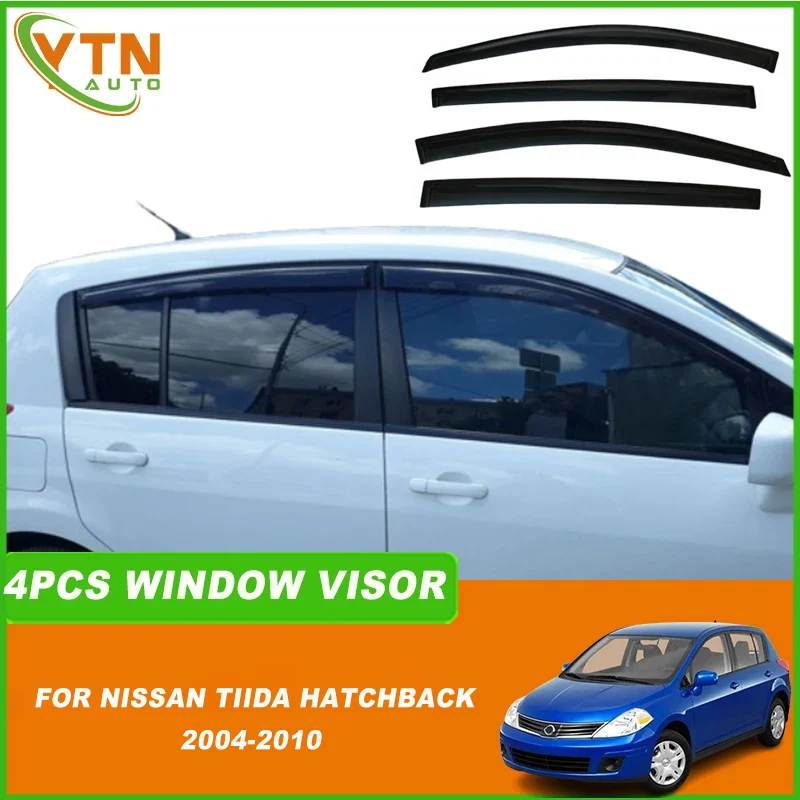 For Nissan Tiida Hatchback 2004 2005 2006 2007 2008 2009 2010 Side Window Deflector Car Window Visor For Rain Guard Shields
