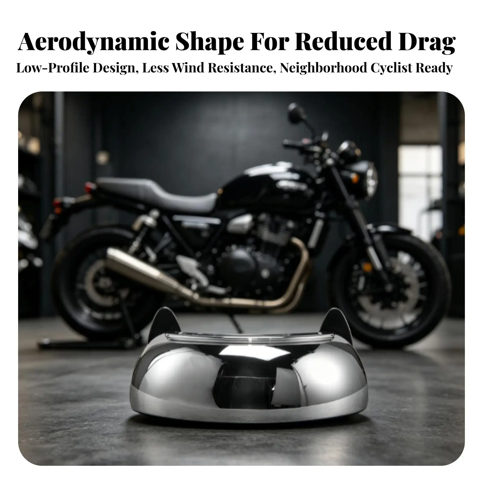 Motorcycle Handlebar Mirror Chrome Finish ABS Durable Wide Field Vision for Commuter Touring Cruiser Motorcycle