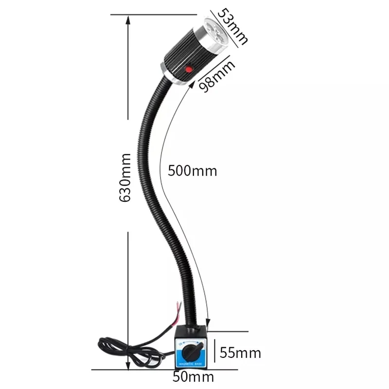 Led Magnetic Machine Lamp Work Light IP65 WaterProof Flexible Gooseneck Lamp 1080 Lumens 120 Volt for Lathe Milling Drill Press