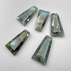 25x13mm Natural Stone Quartz Pendant Trapezoidal Faceted Labradorite Pendant Beads for Jewelry Making DIY Necklace Accessries