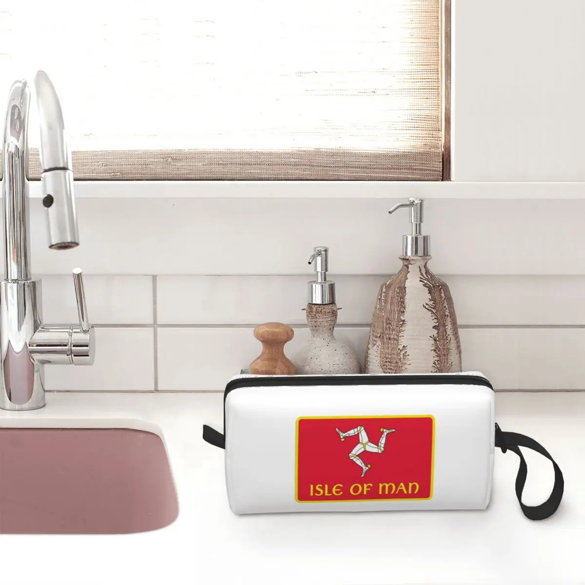 Isle Of Man Motorcycle Racing Makeup Bag Cosmetic Organizer Toiletry Cosmetic Bag for Women Beauty Travel Pencil Case