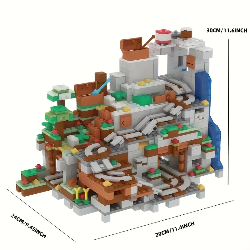 1000+ピース 風車島トラップ城 積み重ね式ビルディングブロックセット、家の装飾、クリスマス/ハロウィン/誕生日プレゼントに最適