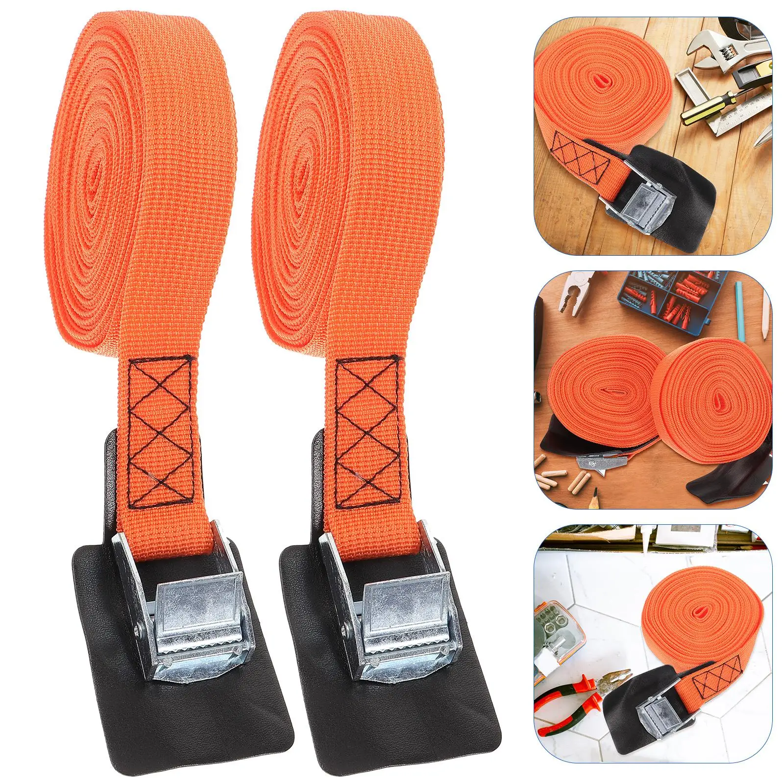 

2 Rolls Zinc Alloy Buckle Pu Padded Straps Ratchet Tie Down Straps For Boat Trailer Kayak Cargo Water Sports Marine Supplies