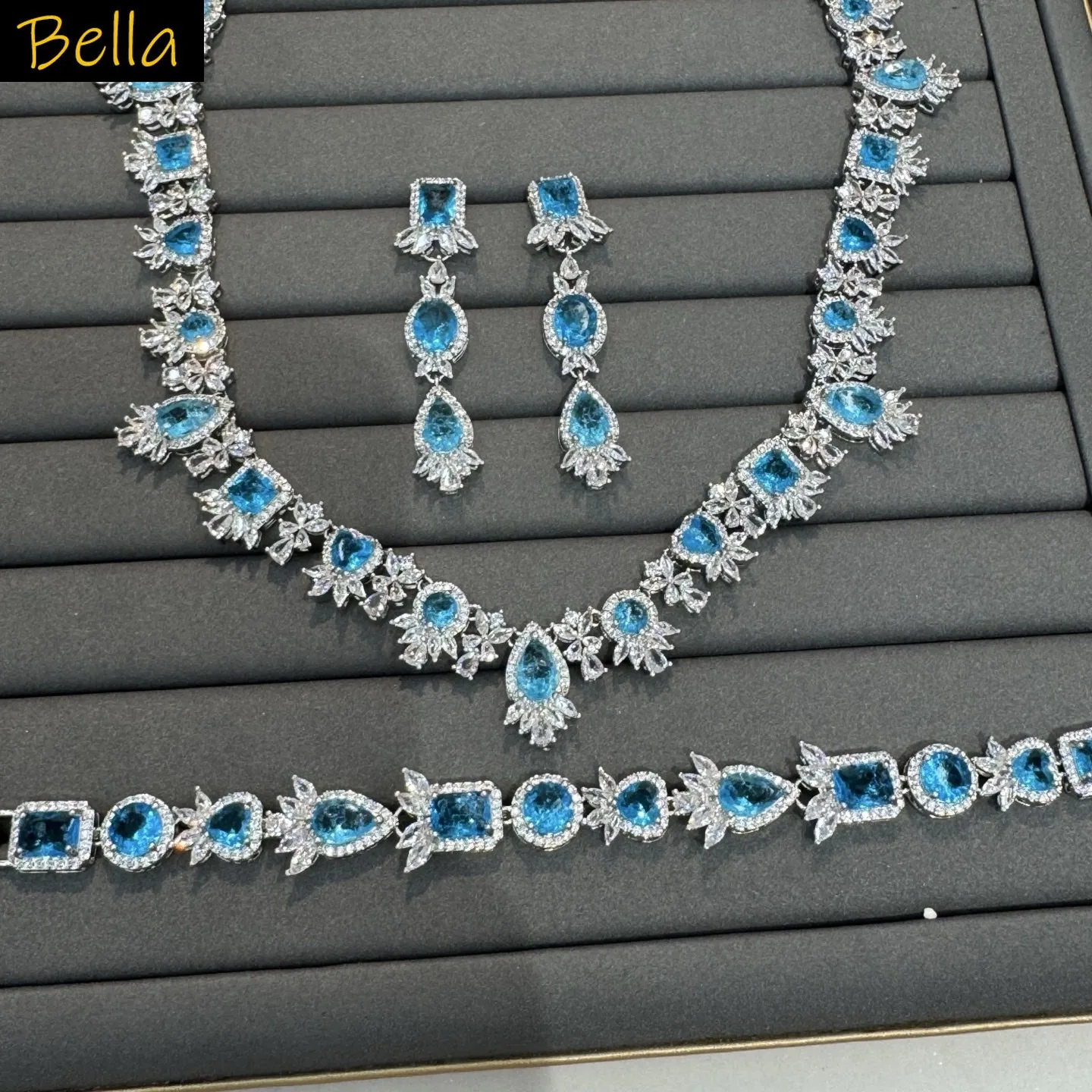 fashion luxury necklace earrings bracelet for women shiny jewelry gala event wedding dinner party fushia blue yellow unique