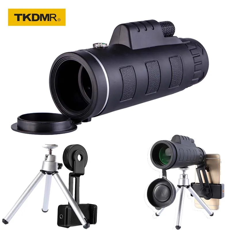 TKDMR 10×55 Powerful Monocular BKA4/FCM Long Range Prism Zooming Telescope with For Hunting Camping Tourism Birdwatching