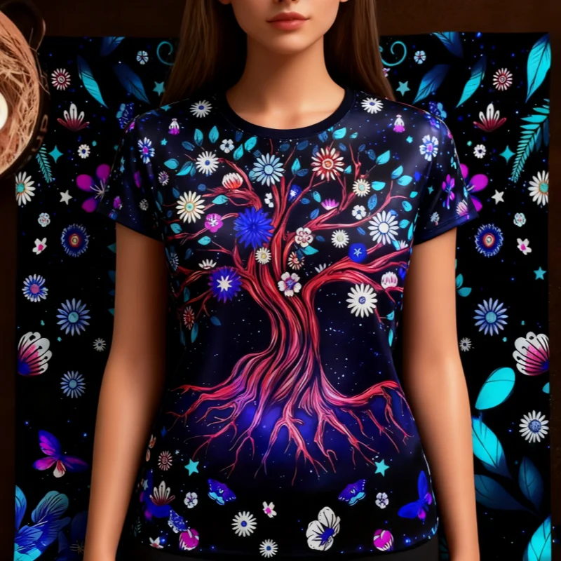 تي شيرت Arcane Witchcraft ثلاثي الأبعاد مطبوع بالكامل - رموز التارو الباطنية والغموسي القوطي، أزياء المهرجان البوهيمي والهدية المسحورة #1