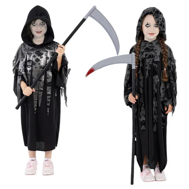 Nuevo esqueleto de Halloween, gran fantasma colgante, Reaper de la muerte, disfraz de actuación para niños, disfraz de actuación cosplay, hor Cosdea