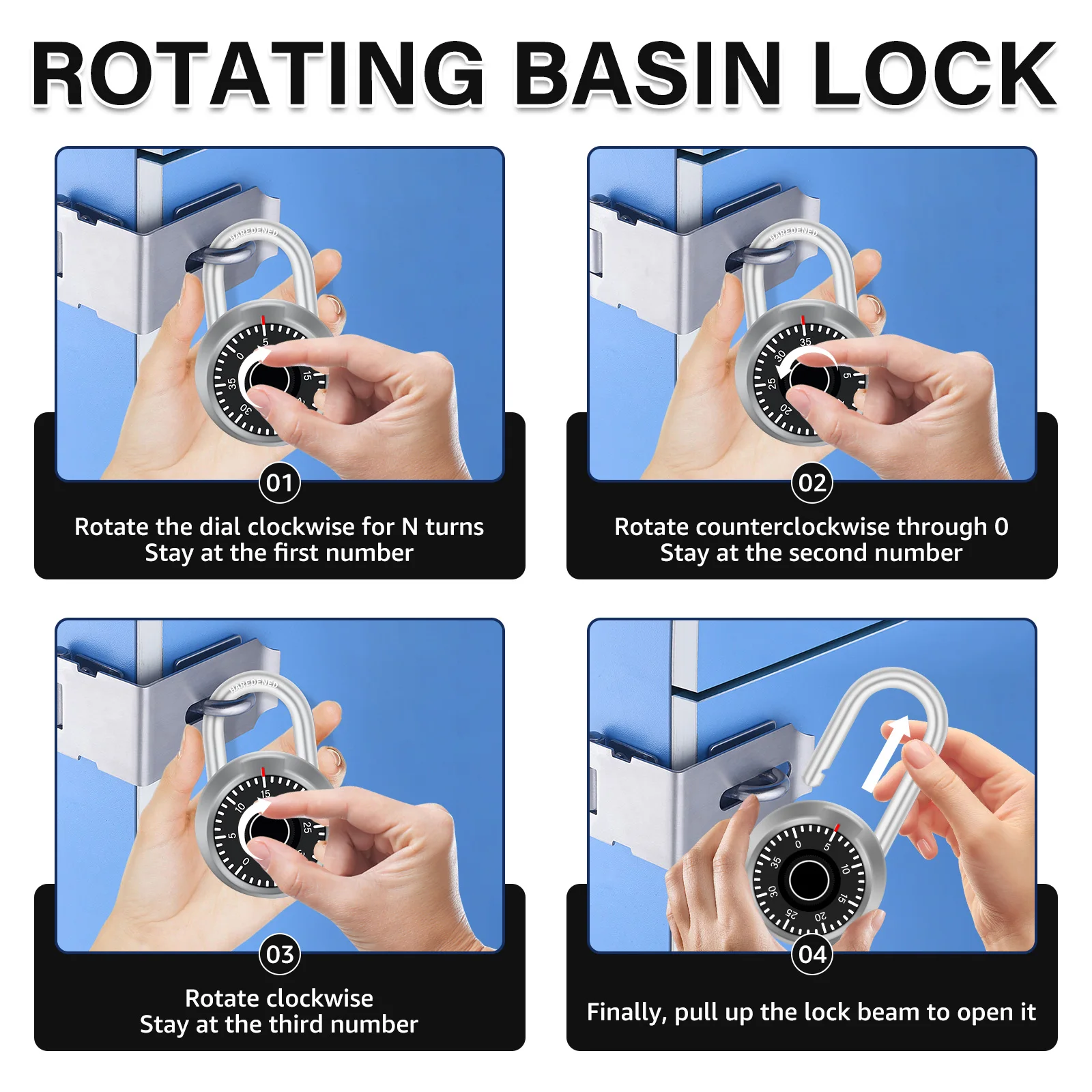 2 قطعة قفل مجمع في الهواء الطلق تصميم قفل مانع لتسرب الماء لكلمة المرور المخفية وأمن عالي للخزانة والمنزل والمدرسة والمرآب #5