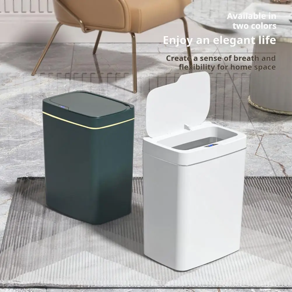 Automatic Sensor Trash Can Wastebasket with Lid 15L Large Capacity USB Charging Bathroom Intelligent Touchless Garbage Bin