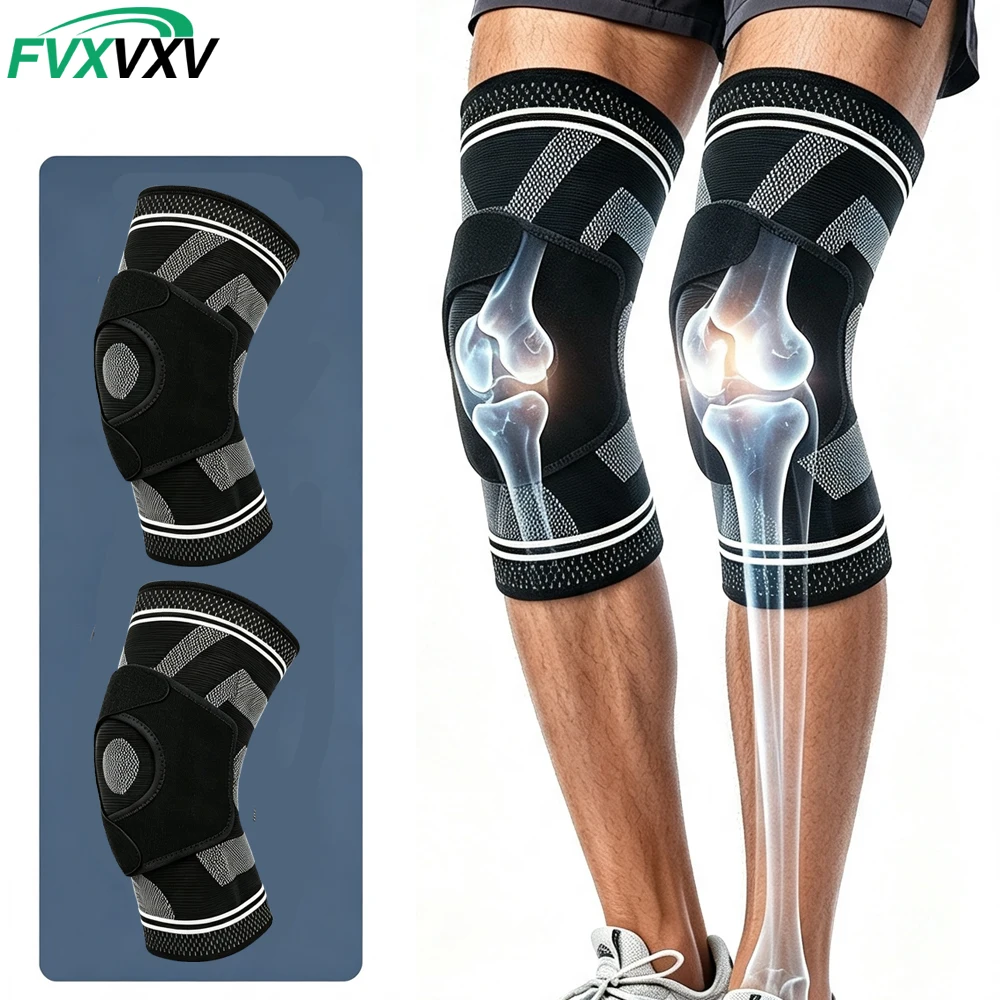 Professional Knee Brace with Patella Gel Pad & Dual Spring Stabilizers - Breathable Compression Sleeve for Running, Basketball