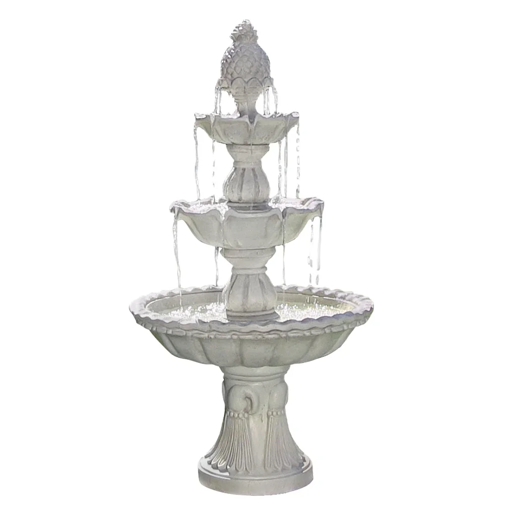 

3-Tier Pineapple Large Fountain Water Wholesale Resin Garden Ornaments