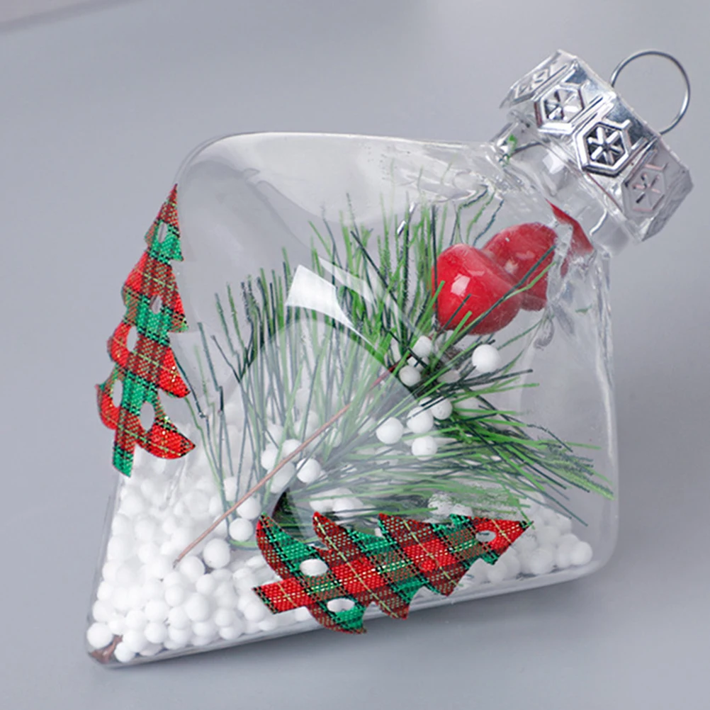 

8pcs Plastic Ball Christmas Decorations Diamond Hanging Ornaments For Xmas Tree Party Supplies Holiday Decoration Balls