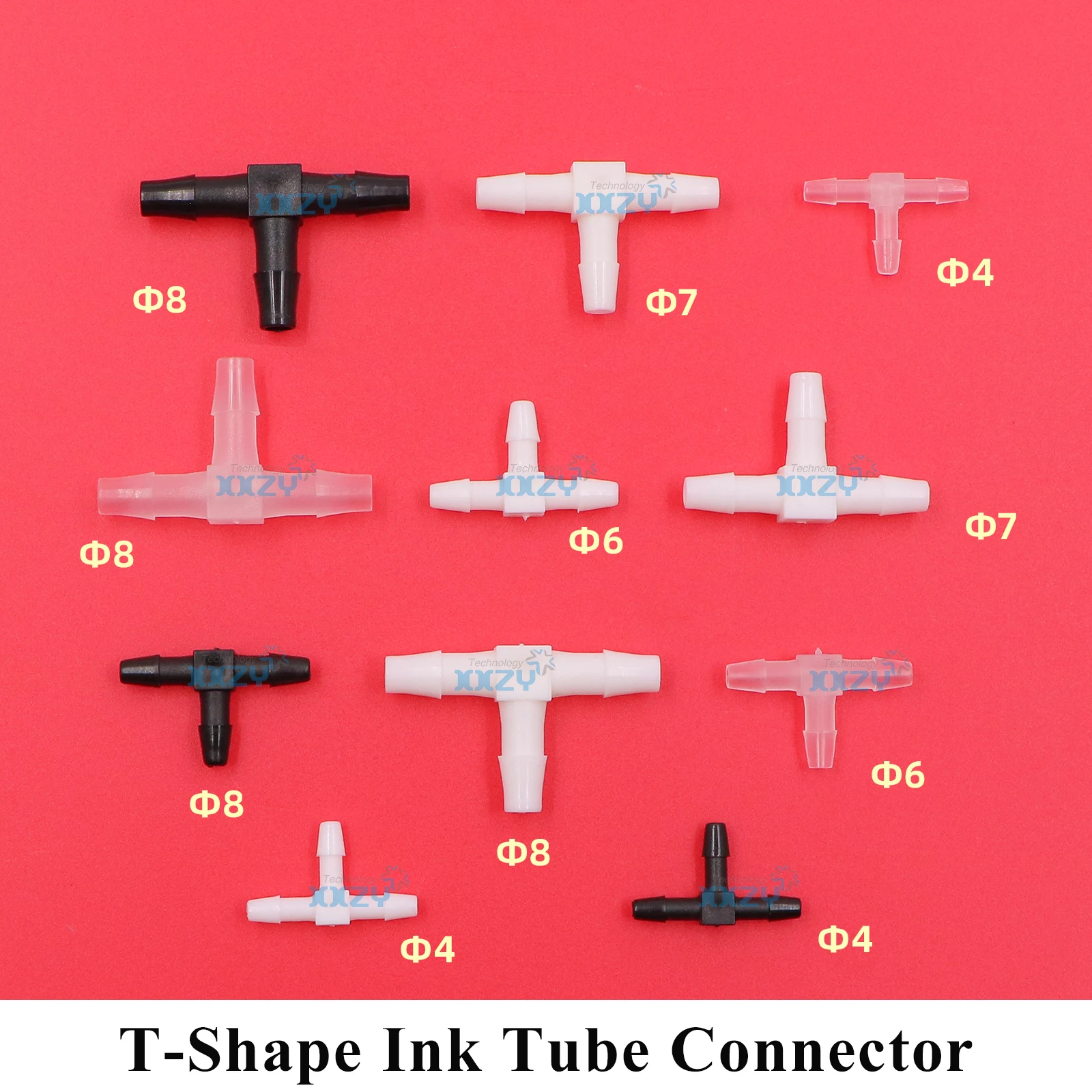 20PCs Eco Solvent Printer T-shape Ink Tube Connector for UV Machine Ink Pipe 3-Way Joints Adapter Ink Hose Connector