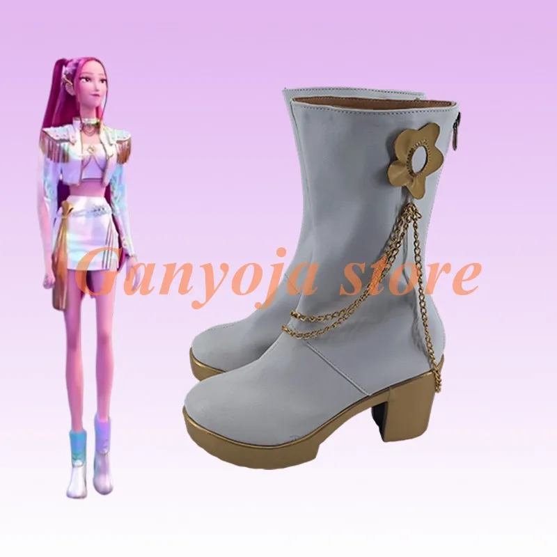 KPop Demon Hunters Rumi Mira Zoey Scarpe Cosplay Scarpe per costumi anime per bambini su misura Stivali