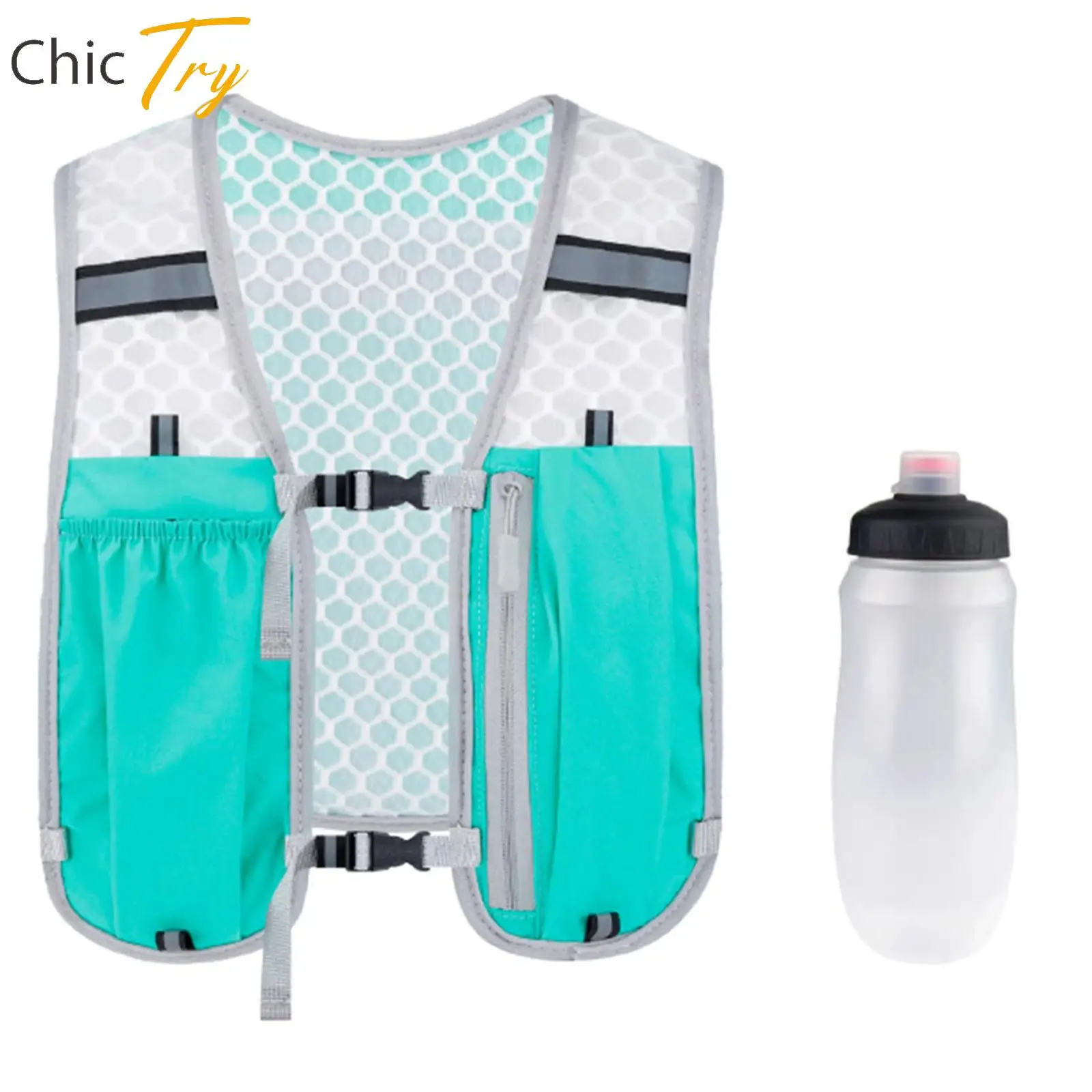 

Adult Cycling Outdoor Clothes Breathable Mesh Mountaineering Vest Bag Adjustable Buckles Sports Backpack Top with Multi-Pocket