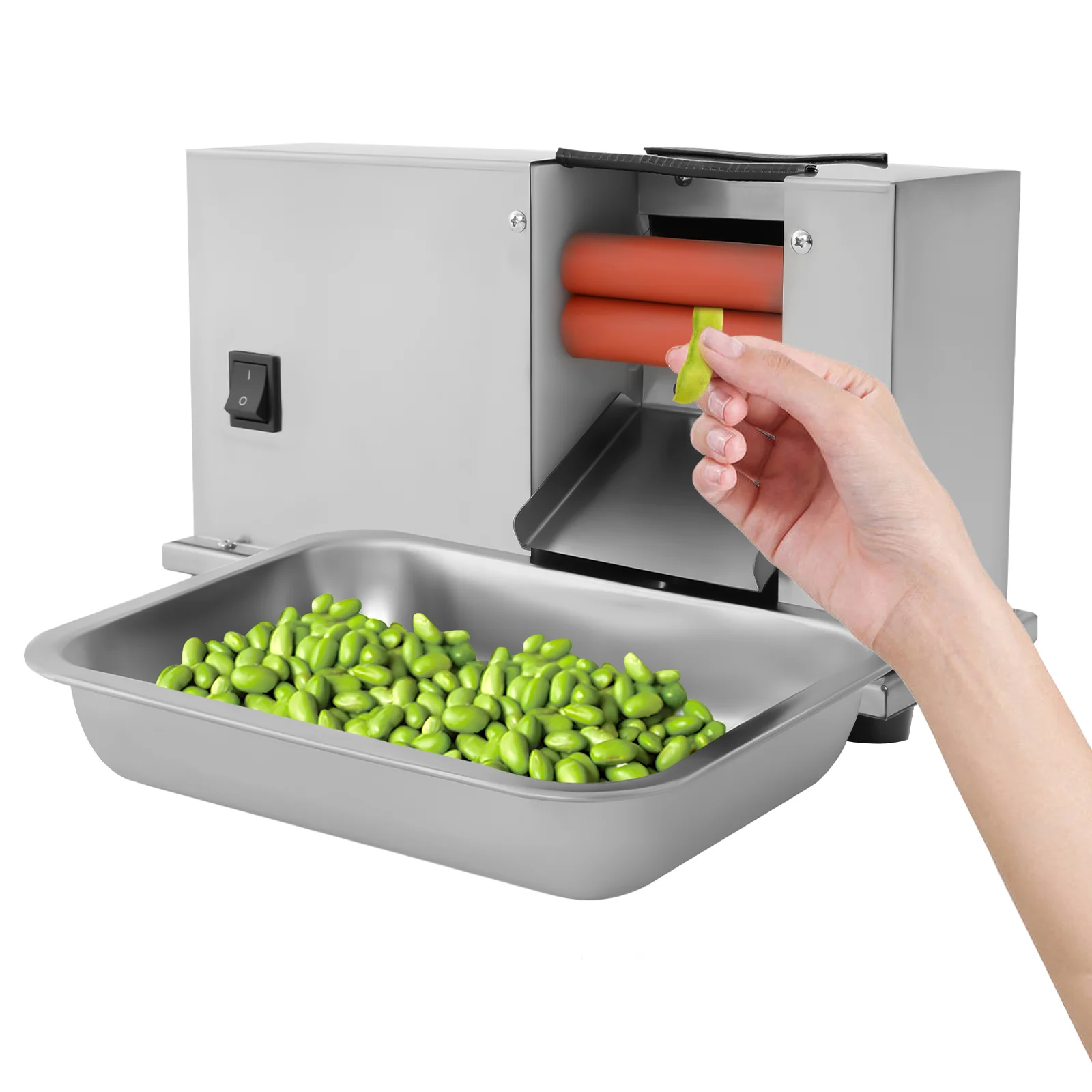 

110V Electric Pea Peeling Removing Machine, Semi-automatic Electric Bean Sheller Machine for Commercial 50RPM