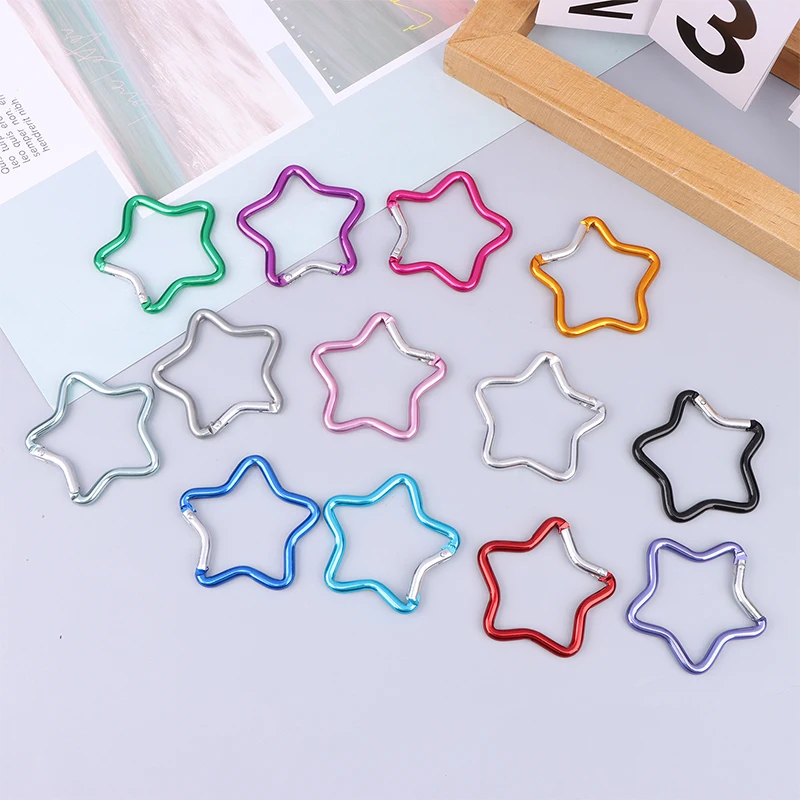 1PCS Outdoor Camping Keyring Hook Five-pointed Star Shaped Aluminum Carabiner Key Chain Clip Bottle Hanging Buckle