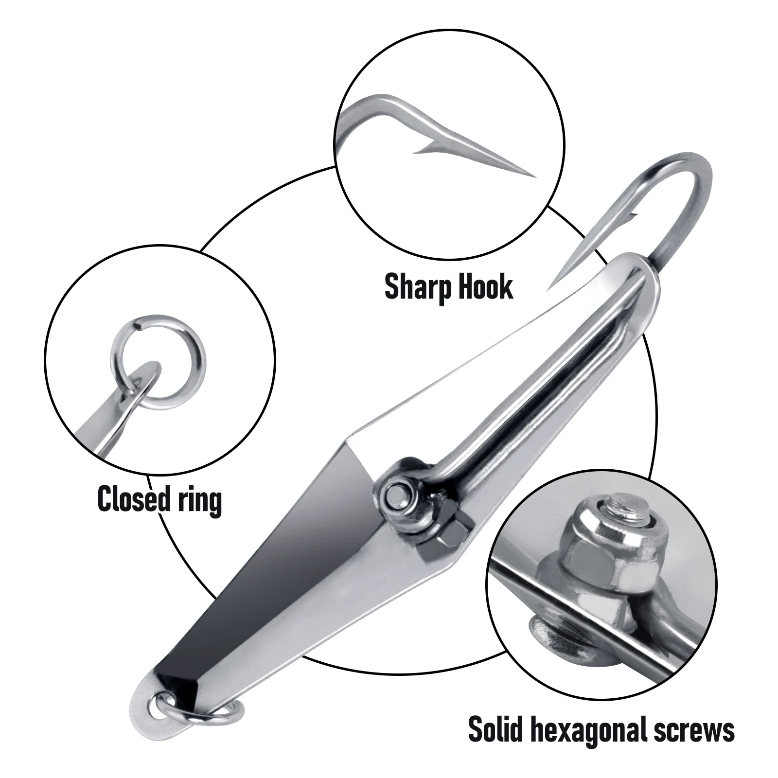 Cuchara de acero inoxidable – Señuelo jigging para pesca de fondo