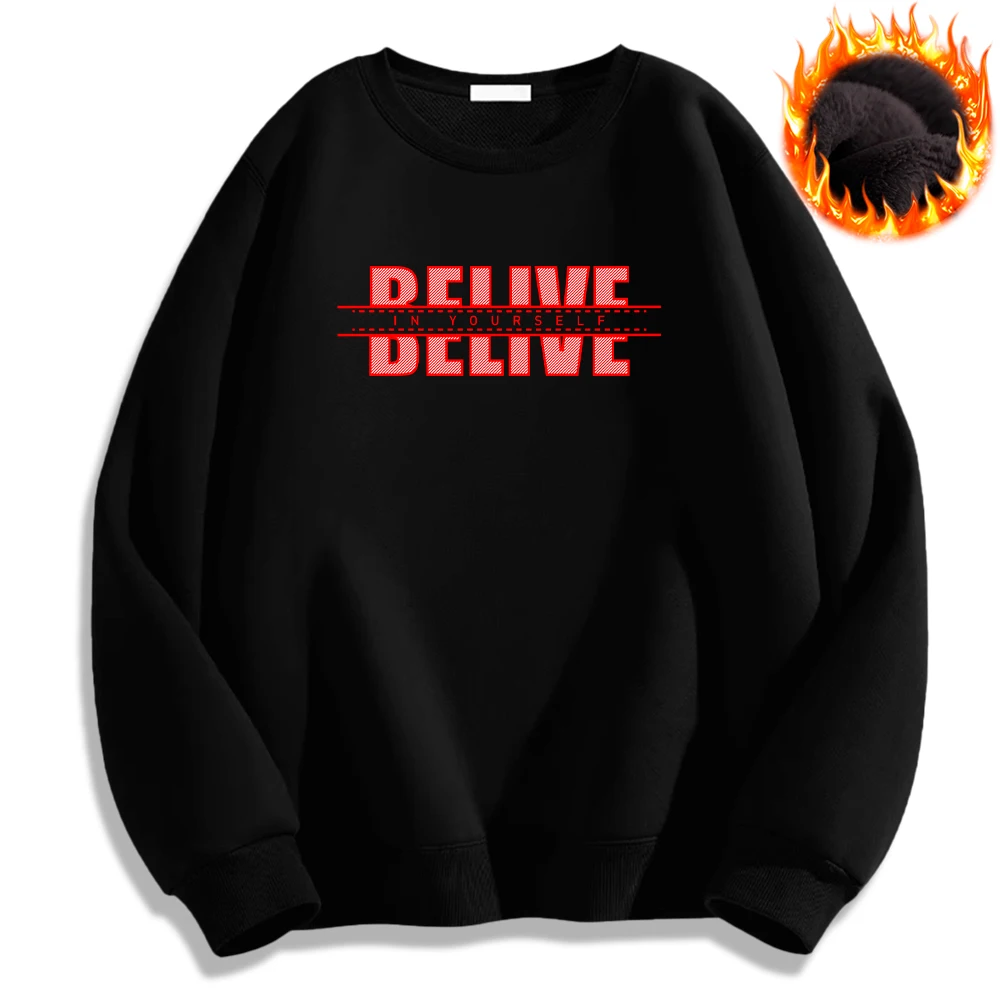 

Belive Letter Printed O-Neck Hoodies Oversize Loose Pullover Nenw in Hoodie & Sweatshirts Fashion Autumn Winter Mens Clothing
