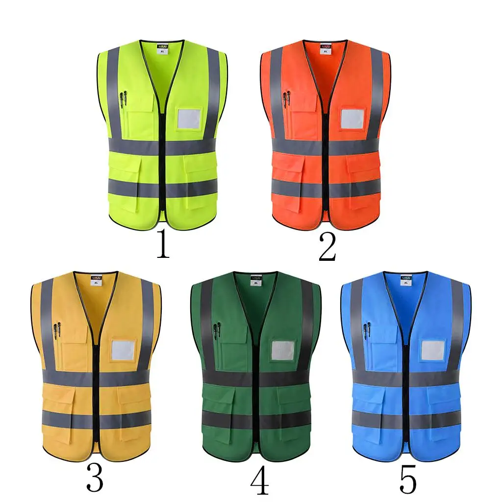 High Visibility Vest Lightweight Fluorescent Safety Sleeveless Shirt Reflective Mesh Protective Clothing for Motorcycle Delivery 6