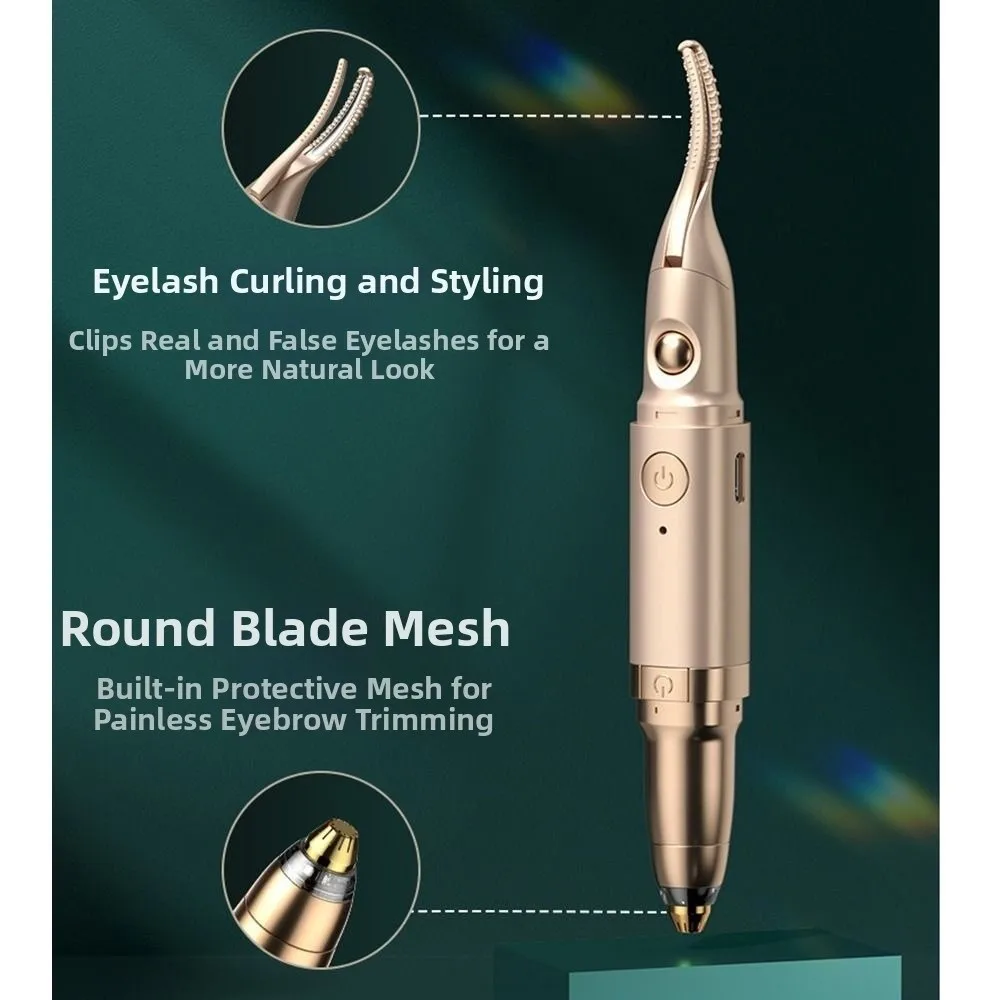 Two-Gear Temperature Adjustment Electric Eyebrow Shaver Quick Heating Anti-scald Heated Eyelash Curler Natural-Looking Portable