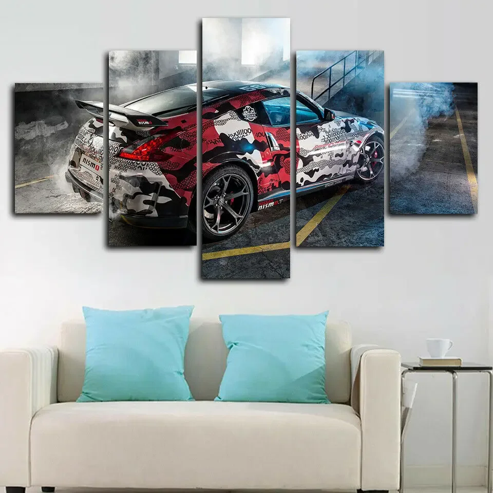 5 Pieces 370Z NISMO Tuning Car Cuadros Wall Art Pictures Posters Canvas Decoration Living Room Accessories Home Decor Paintings