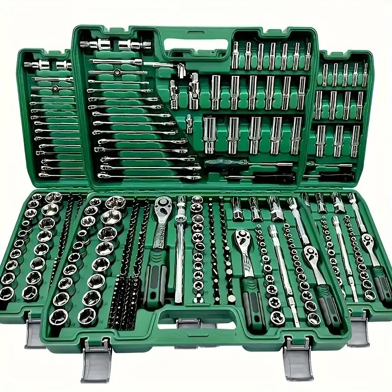 

Suitable for216-Pieces Auto Repair DIY Tool Kit Hand Power Source Ratchet Wrench Set Car Bike Maintenance Garden OEM Customized