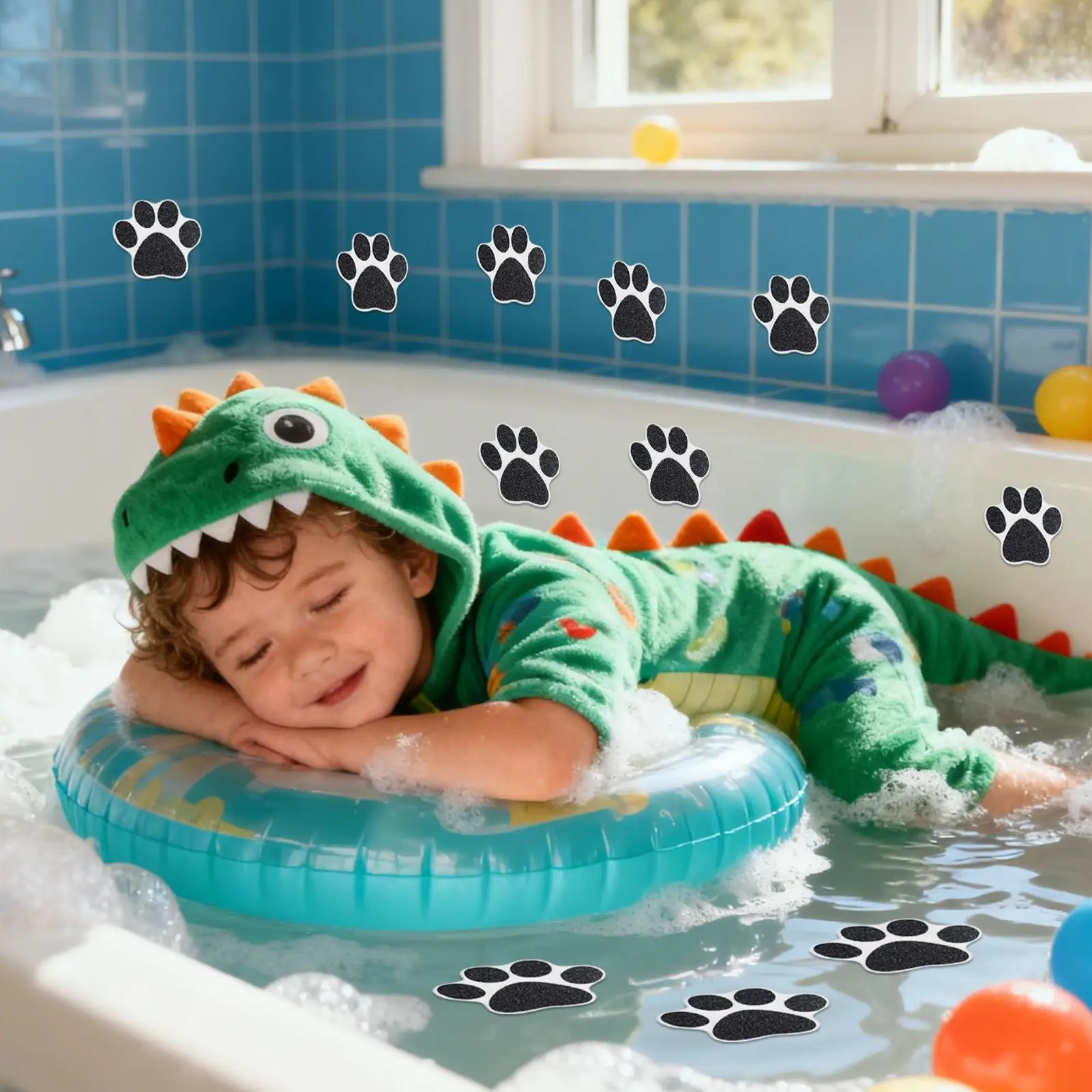 Bathtub Non Slip Stickers 20piece Dog Paw Shape Decals Bath Stickers For Tub Non Slip For Kids Baby Elderly Spa Toddler Seniors