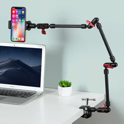 360 Metal 3 Magic Arm With Big Clip Cell Phone Holder Bracket And Tablets IPads Camera Universal Desktop Live Streaming