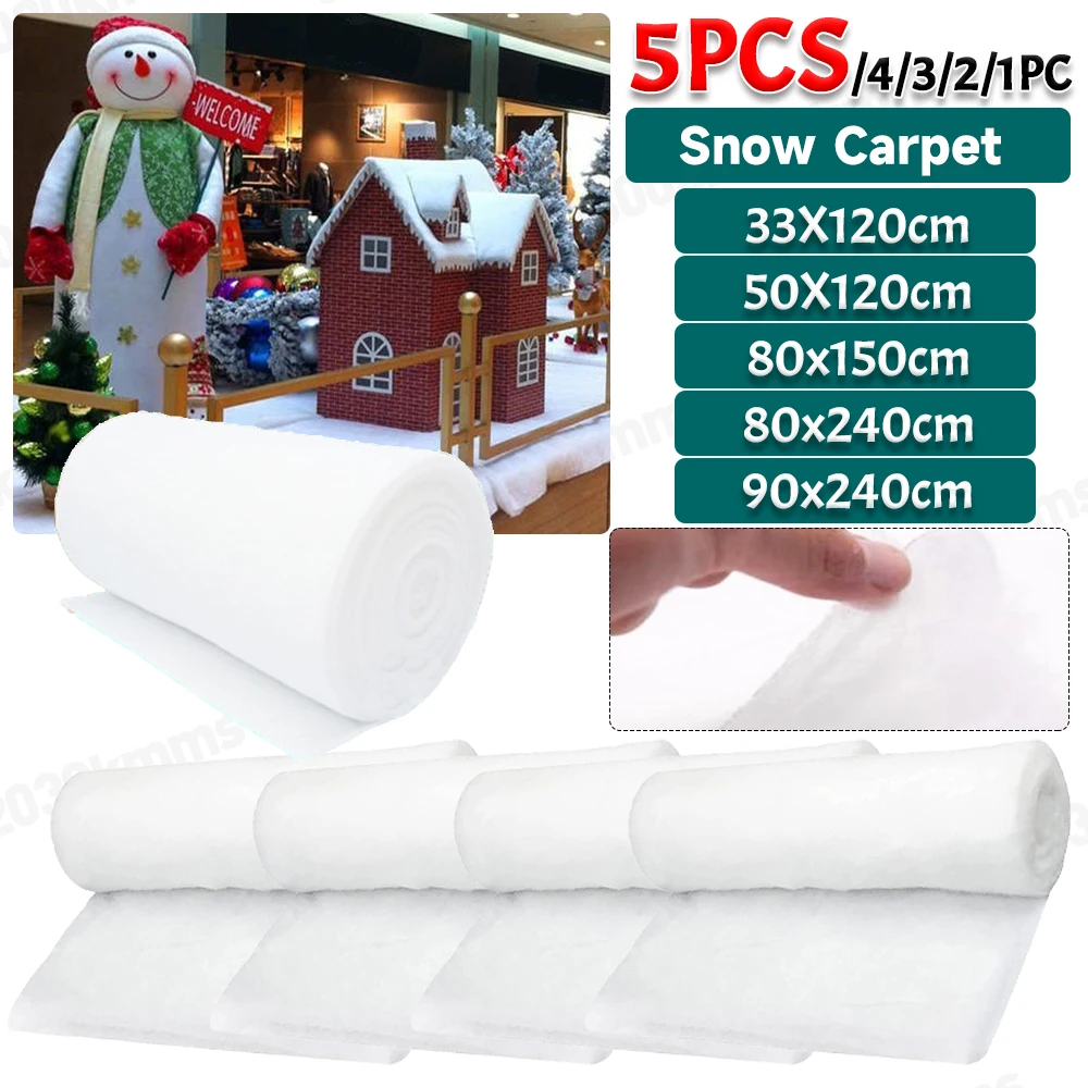 Christmas Winter Artificial Snow Blankets Thickness 5-8mm Christmas Fake Snow Cotton Carpet White Snow for Xmas Tree Ornament