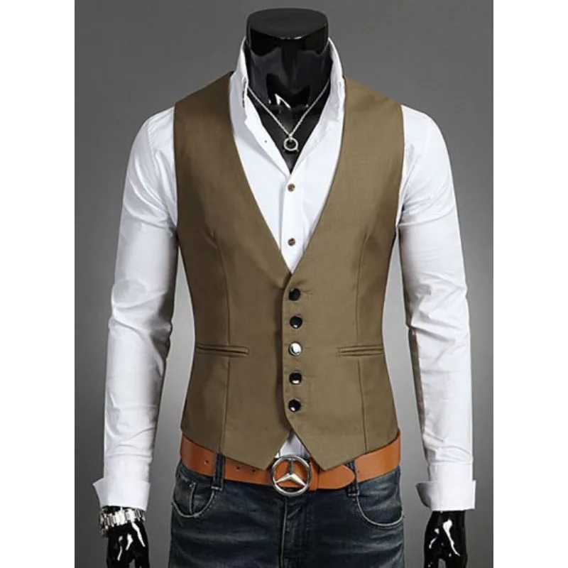 Summer Men's Korean Version Slim-fit Vest Jacket Suit Vest Large Size 5XL Vest