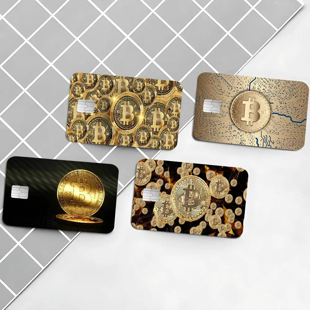 Fashion B-bitcoin Anime Front Cover Film Sticker Skin for Credit Debit Card Small Large Chip