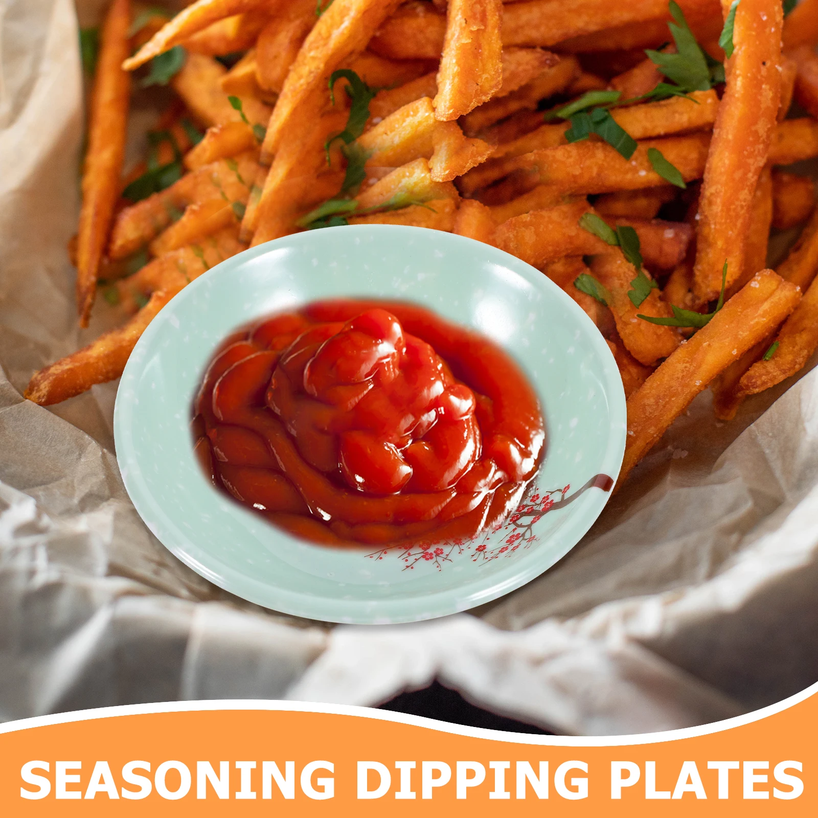 

6pcs Condiment Dish Reusable Sauce Container Stain Resistant Melamine Small Dipping Plates For Restaurant Home Outdoor