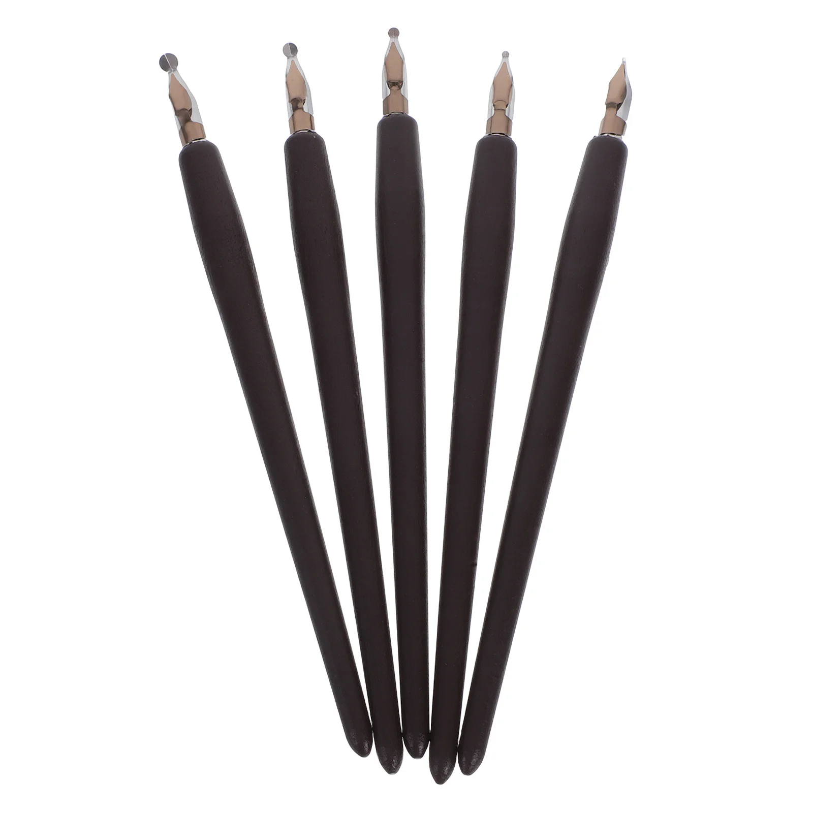 Zestaw 5 drewnianych piór do kaligrafii w stylu vintage z stalowym hrochtem do rysowania, pisania, kaligrafii, pisania odręcznego, łatwe w czyszczeniu narzędzie do pisania.