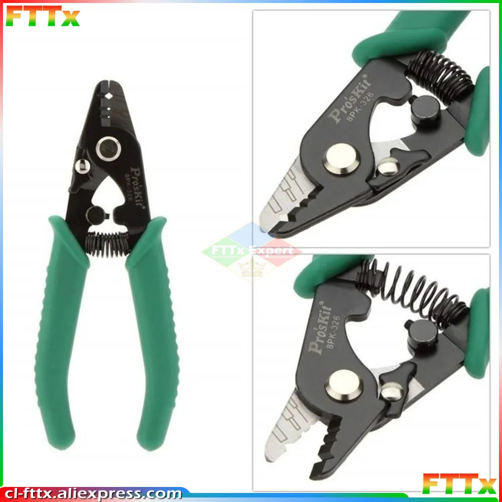 Proskit 8PK-326 clamp Fiber stripping plier 8PK-326 Tri-Hole Fiber Optic Stripper 8PK-326 FTTH FIber Wire stripper 1pcs