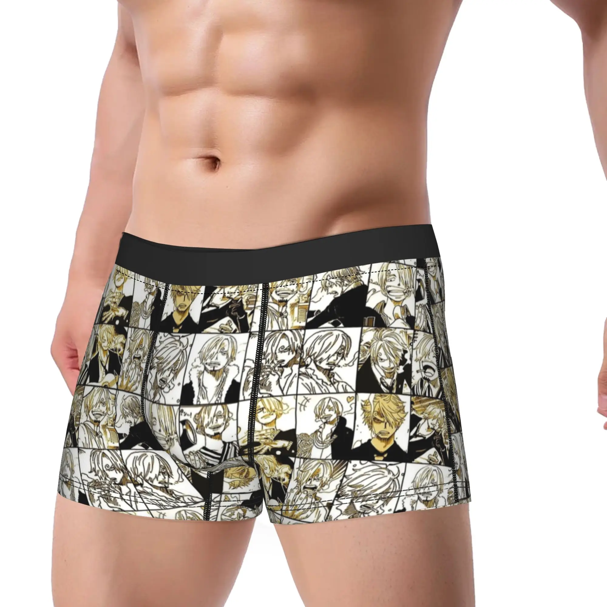 Novelty Boxer Shorts Panties Briefs Man Anime Underwear One Piece Pieces Japan Manga Breathable Underpants for Male M-XXL