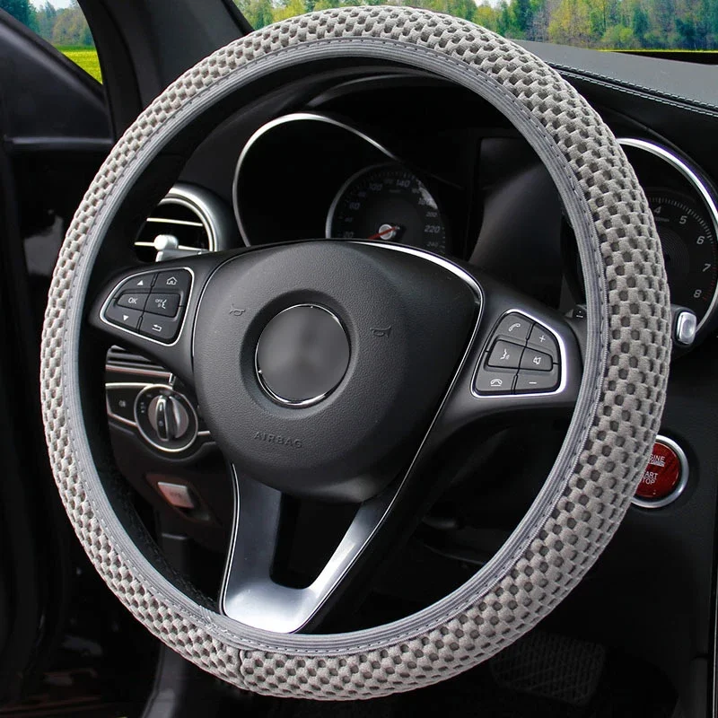 Universal Non Slip Car Steering Wheel Cover Without Inner Ring Elastic Grip for Easy Installation and Removal Auto Accessories