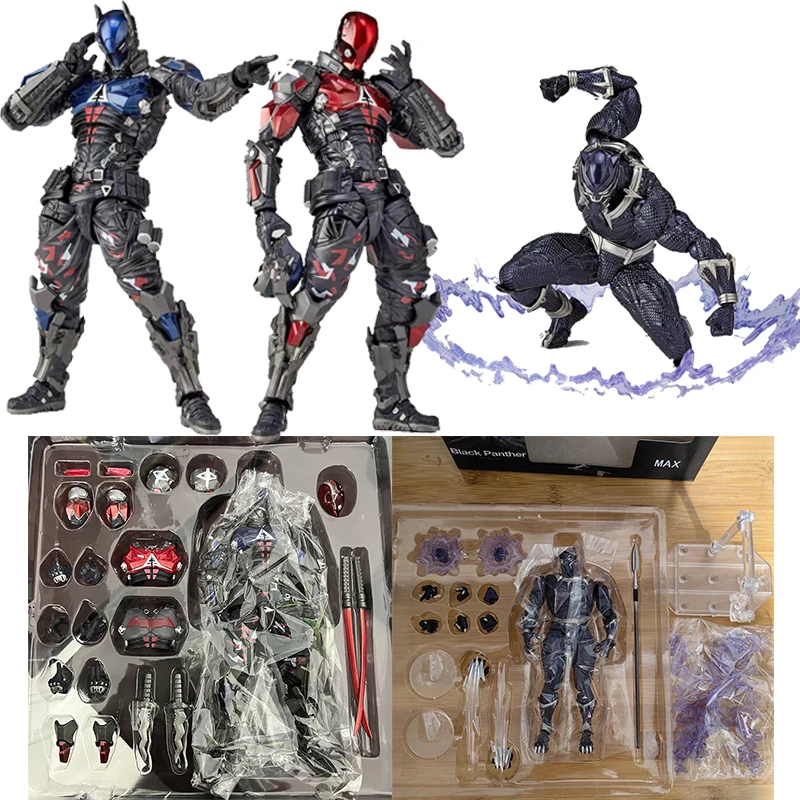 Revoltech Yamaguchi Black Panther Figure 024 Batman Arkham Knight Figure King of Wakanda Action Figure Model PVC Doll Toy Gifts