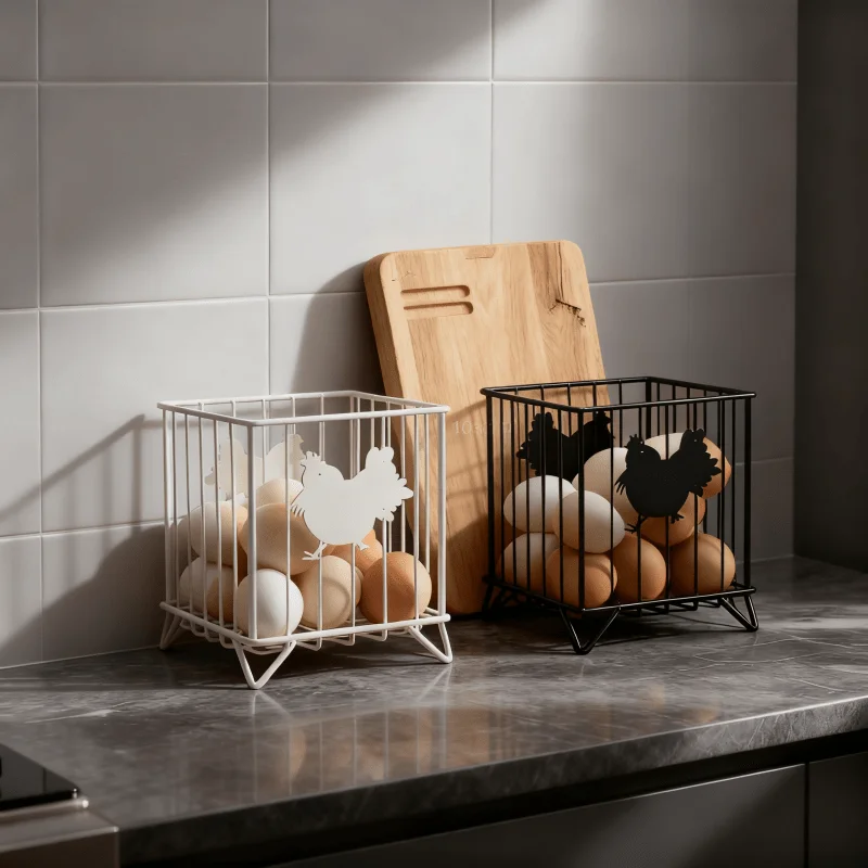 Fashion Iron Egg Storage Basket Large Capacity Creative Coffee Capsule Holder Hollowed-out Storage Cup Home Decor