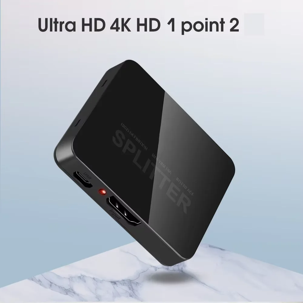 1x2 4K HDMI-compatible Splitter Switch 1 in 2 Out Video Distributor Amplifier Dual Display for Box PC Monitor Projector Laptop