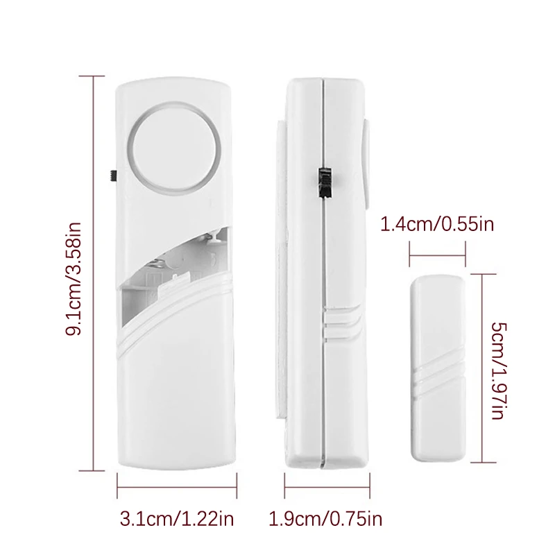 1Pc Independent Door Sensor Burglar Alarm Open Closed Magnetic Gap Window Alarm Detector Security Protection Wireless System